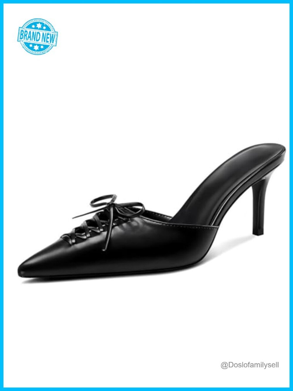 Kitten Heel Mule Faux Leather Slip On Pointed Toe Dressy Pump